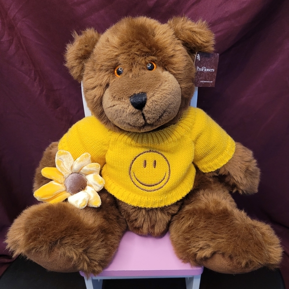 ProFlowers Plush Teddy Bear with gorgeous Yellow Sweater Holding a Sunflower - Picture 2 of 13